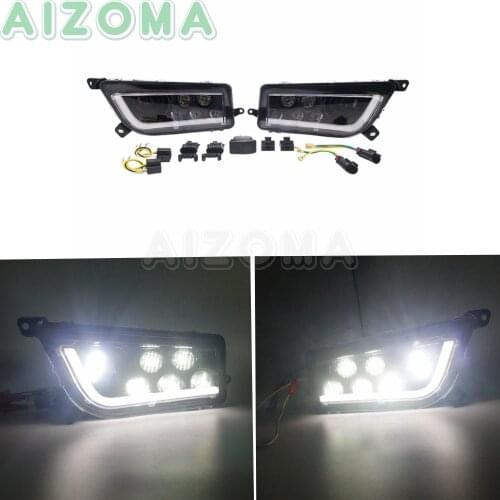 DRL LED Light ATV Quad Angel Eye Head Light Running for Headlight with White Halo For 2014-2018 Polaris RZR XP 1000 RZR900 Turbo