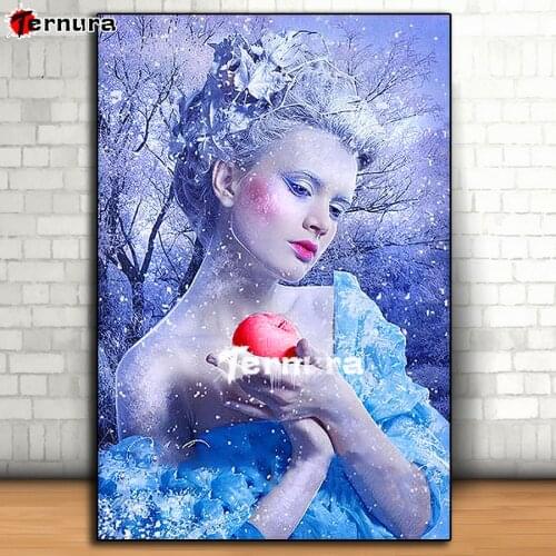 Fantasy Snow Girl New diamond embroidery Apple princess mosaic diamond paintings full square round drill stitch cross rhinestone