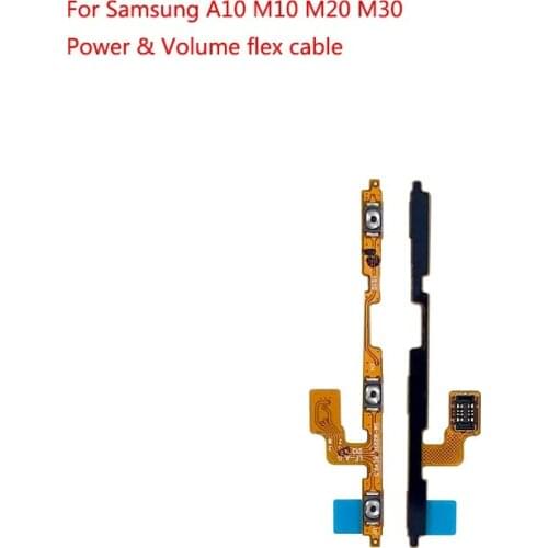 ON OFF Power Volume Side Buttons Flex Cable For Samsung A10 A105F M10 M105F M20 M205F M30 M305F Replacement Parts
