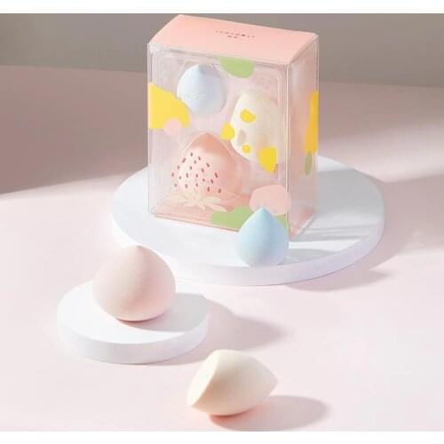 Judydoll 1Set=3pcs Spring Picnic Powder Foundation Sponge Puff Soft Egg 3 Colors Makeup Tool Dry Use Or Wet Use Face Makeup
