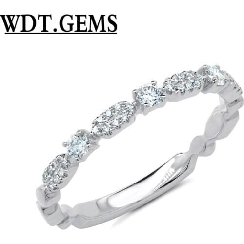 0.22ct 10k Rose Gold Natural Round Cut Diamond Dainty Fine Fashion Ring Band