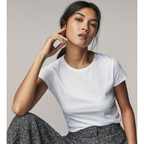 MRMT 2021 Brand New Summer Womens T Shirt Short Sleeves Cotton Tight-fitting Solid Color T-shirt for Female Tops Tshirt