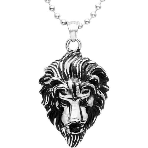Stainless steel lion necklace pendant for men free chain BG-011