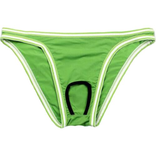 Mens Underwear Breathable Sexy Briefs Men Transparent Mens Bodysuit Male Solid Underpants Open Crotch Sissy Lingerie Big Size