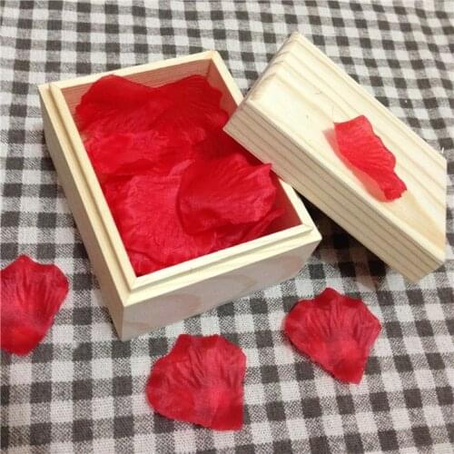 Zakka Small Wooden Box With Lid And Rose Flowers Leaf For Wedding Decoration Special Solid Box For Jewelry Gift 8.5*6.5*5cm