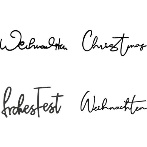 German Greeting Words Christmas Happy Holiday Metal Steel Cutting Dies For DIY Scrapbooking Paper Cards Embossing Dies New 2019