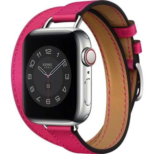 Newest Thin Double Tour Band For Apple Watch Series 6 Se 5 4 3 2 1 iwatch Strap Men Women 14mm applewatch herme watchband
