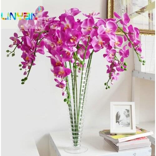 New artificial flowers year Single branch butterfly orchid High-end simulation butterfly orchid Fake decoration t4