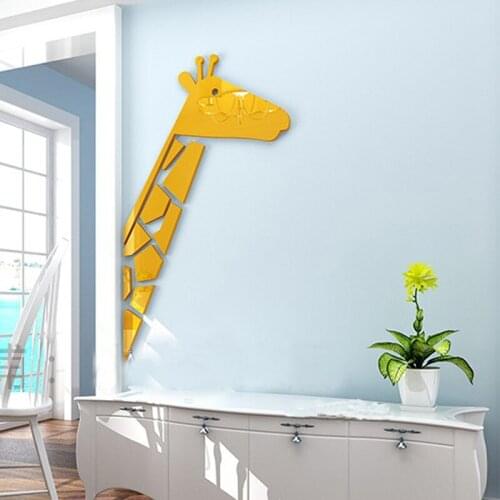 New Cartoon Giraffe Creative 3D Acrylic Wall Stickers For Kids Room Living Room Wall Decoration DIY Art Wall Decor