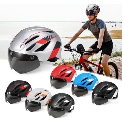 Bike Helmet Motorcycling Helmet with Rechargeable Waterproof Back Light Detachable Magnetic Visor UV Protective for Men Women