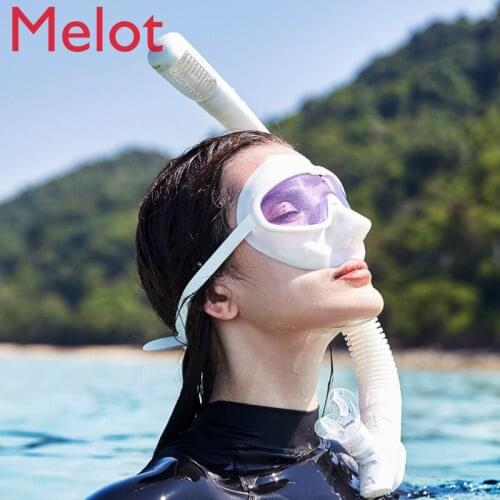 Snorkeling Three Pieces Snorkeling Equipment Mask Mask Full Dry Diving Mask Glasses Breathing Tube Set Outdoor Family Durable
