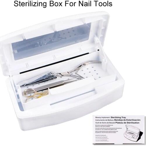 High Temperature Nail Tools Sterilizer Cup and Sterilizer Tray Box Alcohol Disinfection Box Salon Nail Metal Tools Disinfector