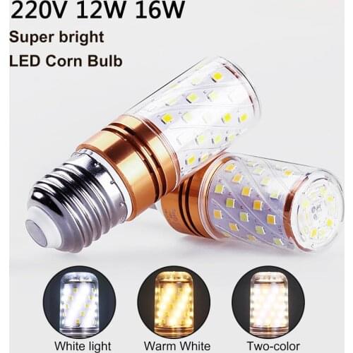 LED Corn Bulb E27 E14 SMD 2835 No Flicker led lamp 12W 16W 220V Chandelier Candle LED Light For Home Decoration