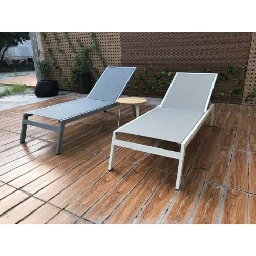 Hotel Outdoor Furniture Stackable textile Material Beach Sun Lounger Swimming Pool Bed