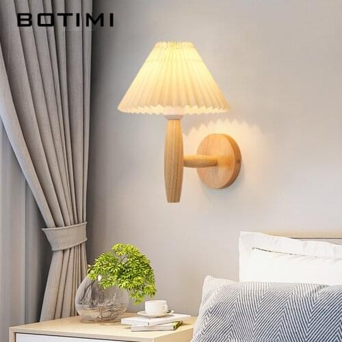 Japanese LED Wall Lamp Home DECO Bedroom Sconce Project Lighting Hotel Reading Bedside Luminaires Modern Wooden Indoor Lighting