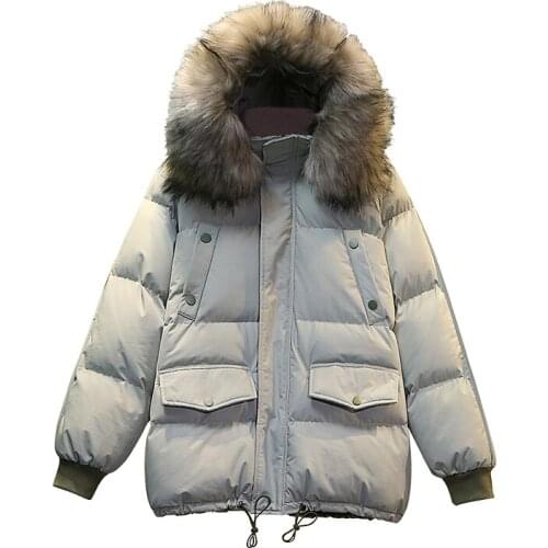 Winter Cotton Jacket Women Korean Style Hooded Woman Parkas Plus Size 4xl Big Fur Collar Autumn Women Clothes Mujer 2021 WPY4007