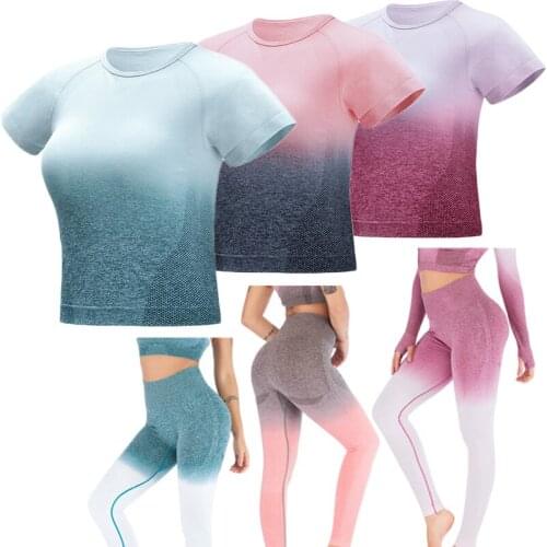 Women Sports Gym Yoga Pants Compression Tights Seamless Pants Stretchy High Waist Running Fitness Leggings Hip Push Up