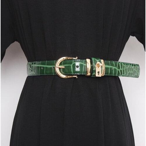 Womens runway fashion genuine leather Cummerbunds female Dress Corsets Waistband Belts decoration wide belt R2864