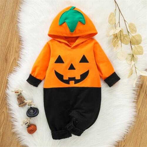 Winter Baby Halloween Costume Pumpkin Cosplay Infant Romper For Baby Girl Clothes Long Sleeve Halloween Costume For Baby Romper