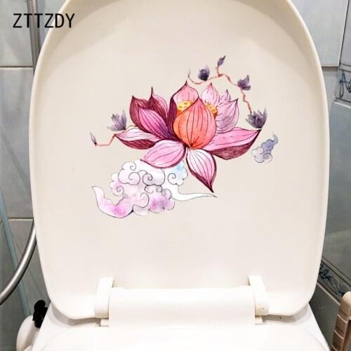 ZTTZDY 22*19CM Lotus Zen Cloud Creative Home Room Wall Decoration Toilet WC Sticker T2-0747