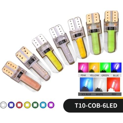 1 Pcs DC-12V T10 Car COB LED Light Bulbs Silicone Shell 100LM Super Bright Auto Wedge Parking Light Turn Side Lamps Signal Light