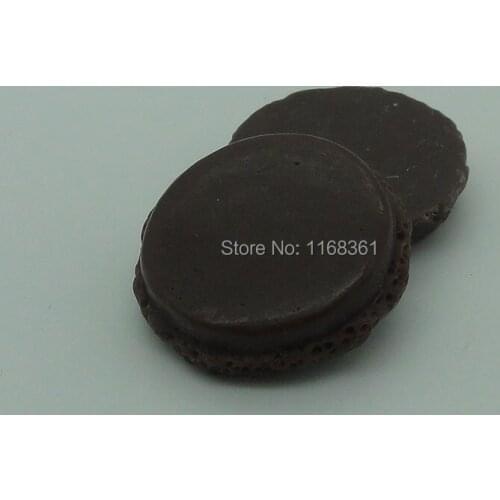 1pcs/lot resin flat back brown Macaroon bread 24mm Cabochons Jewelry Mobile Phone Hairpin Headwear DIY Accessories B203-9