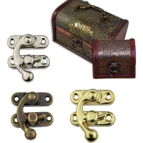 10 Pcs Hook Gift Metal Lock Decorative Hasps with screws Buckle Accessories With Screws Small Antique Home Improvement