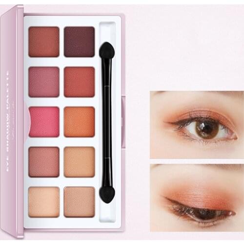10 Colors Matte Glitter Eyeshadow Palette Long Lasting Pigmented Blendable Eye Shadow Shade Powder