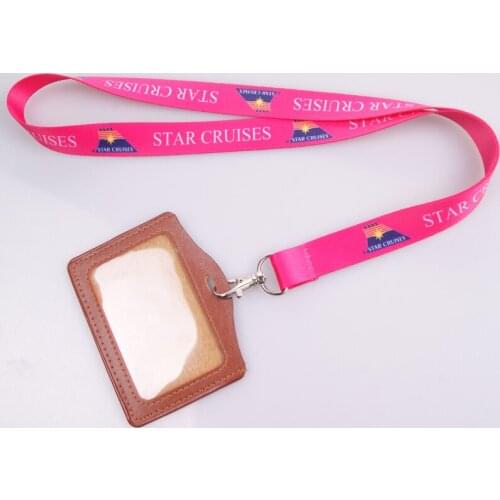 100pcs/lot free shiping 20mm wide Lanyard custom full color heat transfer printing neck strap with pu card holder