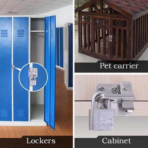 2pcs Stainless Steel Multi Purpose Lock Buckle Hasp Cabinet Bin Door Latch Left Open