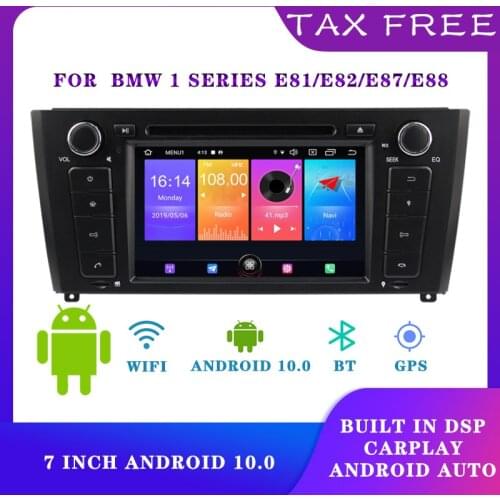 7 Inch 1 Din Car Radio CarPlay Android 10.0 Car Multimedia Player For BMW E87 E81 E82 E88 1series DSP Auto Video Player DC 12V