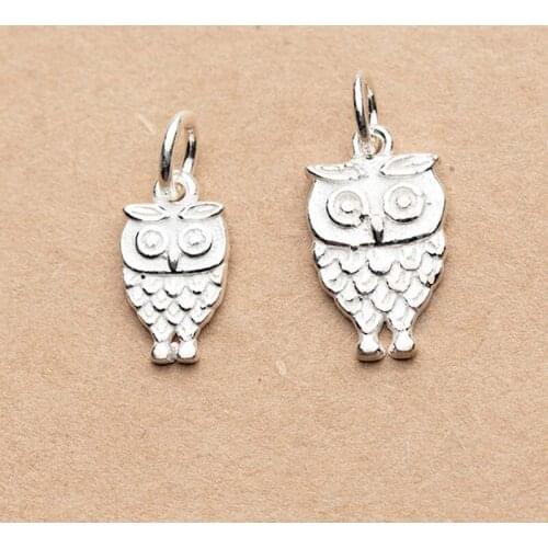 925 Sterling Silver Owl Charms 13mm 16mm Length Craft Handmade Dangle Earrings Pendants Charms DIY Decoration Jewelry Making