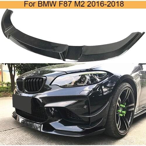 Car Front Bumper Lip Spoiler Splitter For BMW F87 M2 2016-2018 Front Lip Spoiler Chin Apron Not for M2C Competition Carbon Fiber