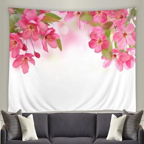 Flower Butterfly Tapestry Watercolor Floral Plants Scenery Living Room Bedroom Bedside Wall Art Home Party Backdrop Cloth