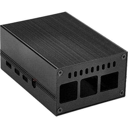 For Raspberry Pi 4B Shell Case Motherboard Aluminum Alloy Box Built in Cooling Fan Enclosure Heat Dissipation for Pi 4B
