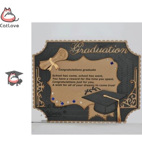 Bachelor Cap Graduation Hat Metal Cutting Dies Scrapbooking Stencil Die Cuts Card Making DIY Craft Embossing New Dies For 2019