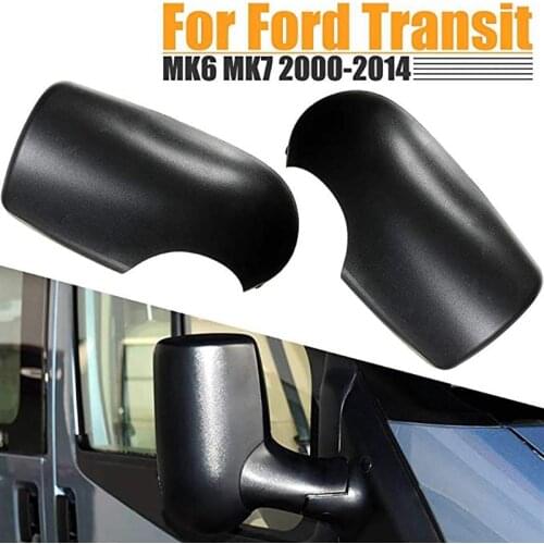 2Pcs ABS Black Door Wing MIRROR COVERS Near Passenger L+R for FORD TRANSIT MK6 MK7 2000-2014