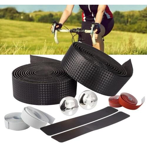 2m Handlebar Tape Carbon Fibre Non-slip Cycling Road Bike Bicycle Belt Strap Bandage Set Bicycle Straps Carbon Fiber Racing