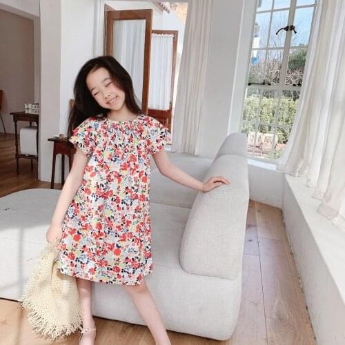 2021 Summer Baby Girls Dress 28th March presale floral pattern cotton fabric sweet baby girls holiday dress