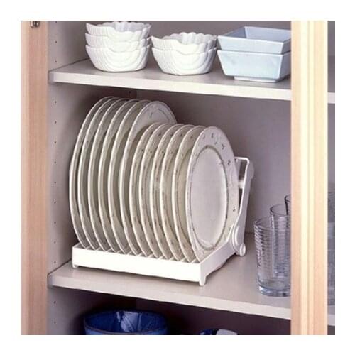 Mylb Kitchen Foldable Dish Plate Drying Rack Organizer Drainer Plastic Storage Holder