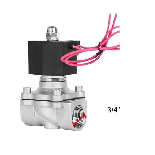 3/4" Stainless Steel 220v Water Solenoid Valve Normally Closed DN20 Fully Enclosed Coil Waterproof Solenoid Valve