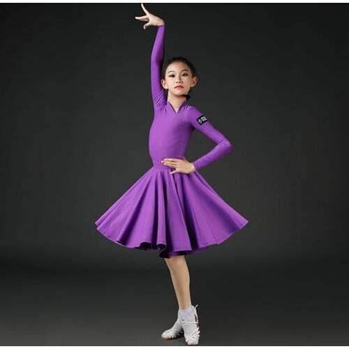 New H6113 Kids Professional Competition Latin Dance Dress Girls Ballroom Dancing Rumba Samba Latin Dance Costume Sets