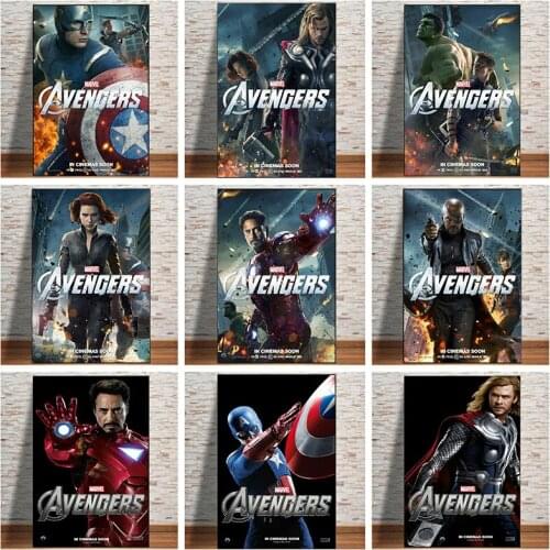 Classic Superhero Movie Canvas Paintings Marvel Iron Man Thor Posters and Prints Wall Art Pictures for Living Room Home Decor