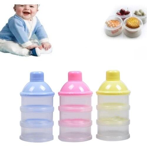 Portable Three-layer Baby Food Container Milk Powder Container with Sealing Cover Food Bottle Container Baby Food Storage Box