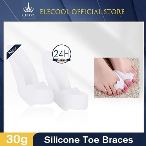 2pcs/Lot Silicon GEL Genuine Hallux ValgusBicyclic Thumb Orthopedic Braces Bent Toes Corrector Foot Care Tool Pain Relief CKaN