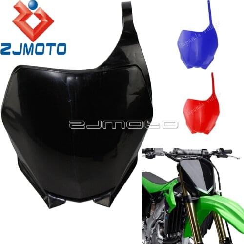 Blue Motocross Front Number Plate For Yamaha YZ125 YZ250F YZ450F WR250F WR450F Dirt Bike Black Plastic Number Plate Panel