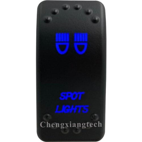 Blue Led Lasor Engraving Spot Lights Rocker Switch 5 Pin on off 12v 24v SPST for Car Boat Truck