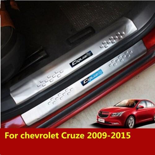 Car Styling stainless steel ACCESSORIES For chevrolet Cruze 2009-2015 Door Scuff Sill Plates Kick Step Entry Trim Cover Plate