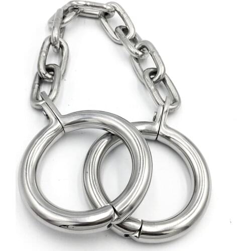 Stainless Steel Leg Irons Ring Ankle Cuffs Foot Bondage Restraints Adult Games BDSM Torture Slave Fetish Sex Toys For Couples