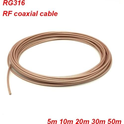High Frequency Feeder RG316 Single Stranded Wire Shielded RF Signal Connecting Wire Diameter 2.5MM Coaxial Cable